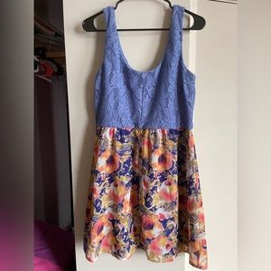 Blue/Multi Colored Floral Summer Dress